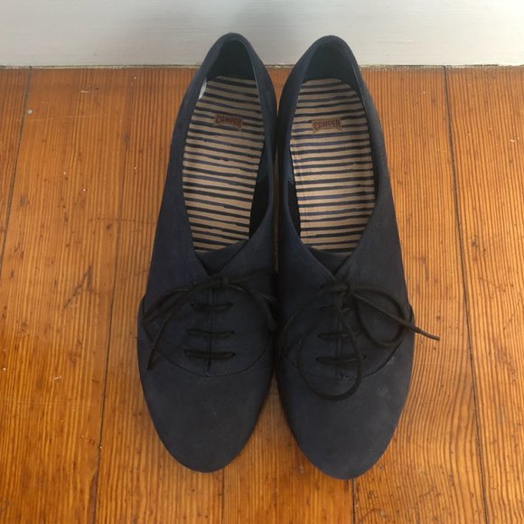 Vintage CAMPER lace up shoes with striped heel. Size 41/10 Nearly New. - Picture 3 of 11